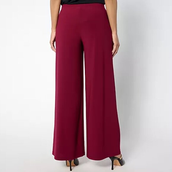 Susan Graver Every Day Textured Liquid Knit Wide-Leg Pants Red Size 3X ~EUC - Picture 2 of 15